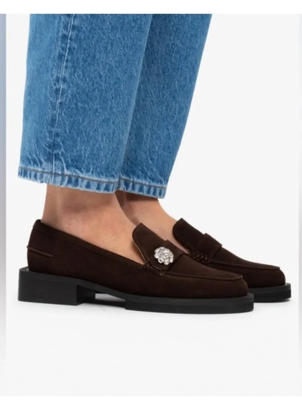 Ganni Brown Suede Loafer 